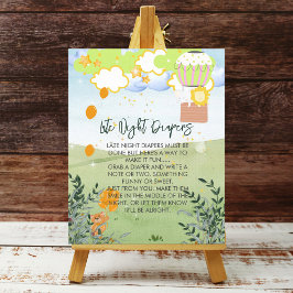 Poster Aventura de Fralda Noturna Tardia Começa Balão de 