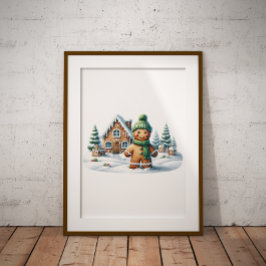 Poster Aventura de inverno do Gingerbird Man
