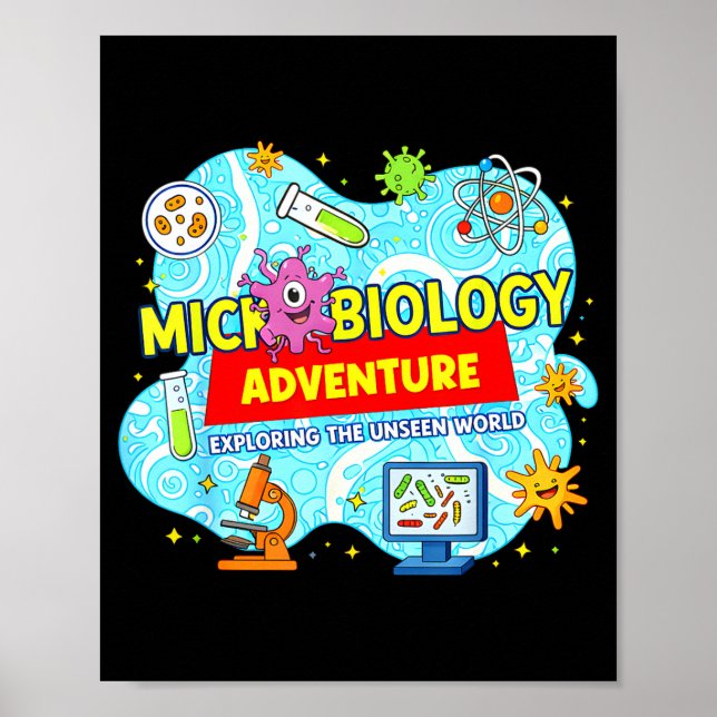 Poster Aventura de Microbiologia Explore a Palavra Invisí (Frente)