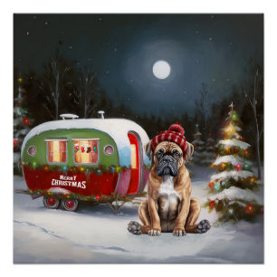 Pôster Aventura de Natal da Caravana Boxer de Inverno