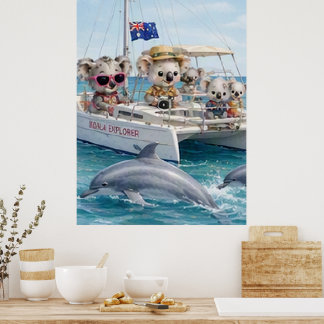 Poster Aventura de Observação de Golfinhos Koala no Mar A