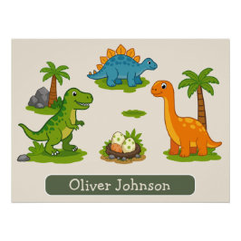 Pôster Aventura de Volta às Aulas Começa Aqui Dinossauro