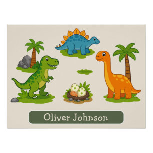 Pôster Aventura de Volta às Aulas Começa Aqui Dinossauro