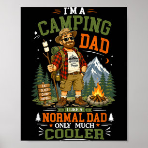 Poster Aventura do pai camping é terapia pai campista