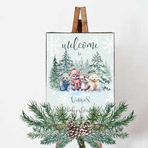 Poster Aventura dos Animais da Floresta de Inverno Espera