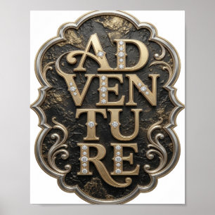 Poster Aventura em Ouro DESIGN Ousado e Marcante