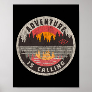 Poster Aventura Está Chamando Fique Selvagem - Acampament
