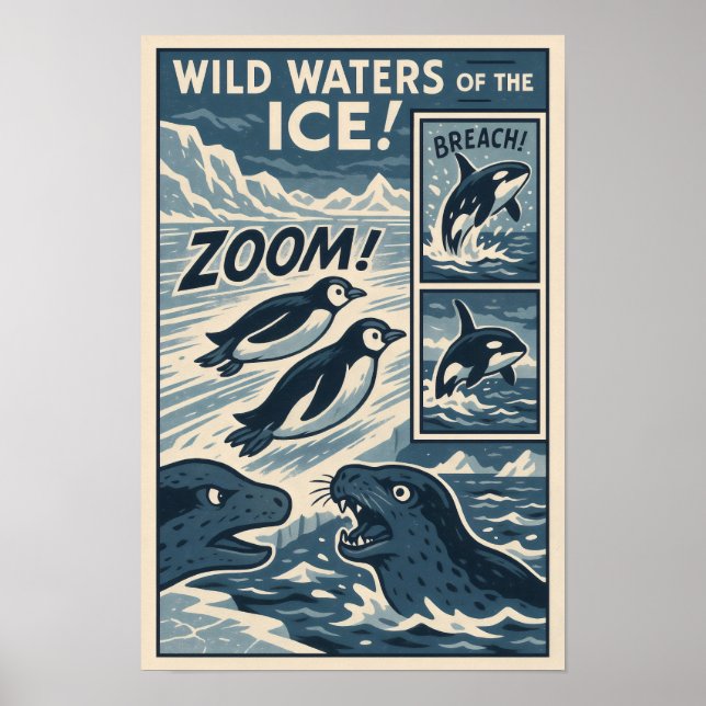Poster Aventura Icebound - Pinguins, Orcas e Selos (Frente)