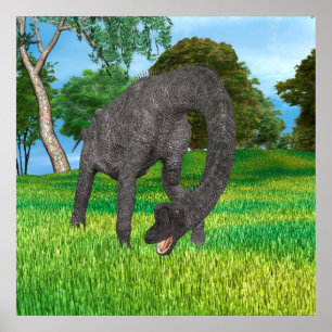 Poster Aventura na Selva do Dinossauro de Pescoço Longo