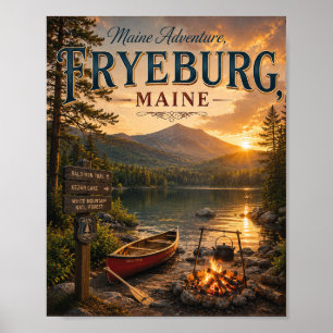 Poster Aventura no Maine Fryeburg Maine Vintage Ao Ar Liv
