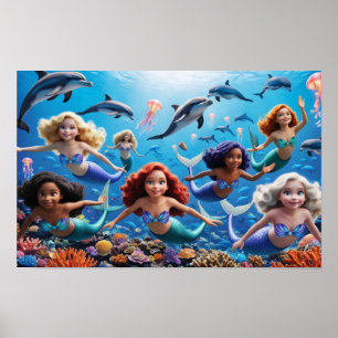 Poster Aventura no Mar Profundo - Conto das Sereias Subaq