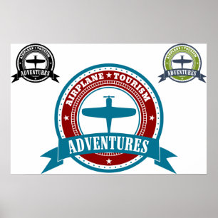 Poster Aventuras de Turismo de Aviões