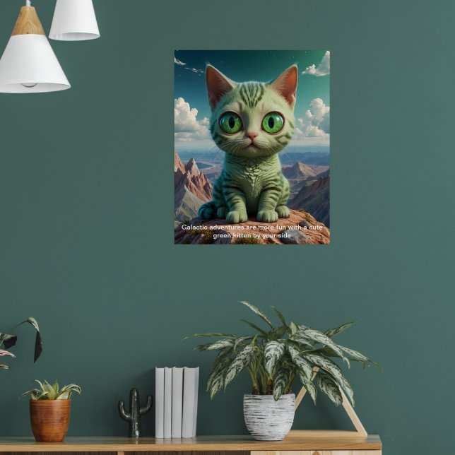 Poster Aventuras Galácticas de Kitten Verde (Sala de Estar 1)