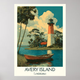 Poster Avery Island Louisiana Farol de inverno Marsh
