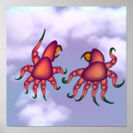 Poster Aves alienígenas sem penas na tempestade