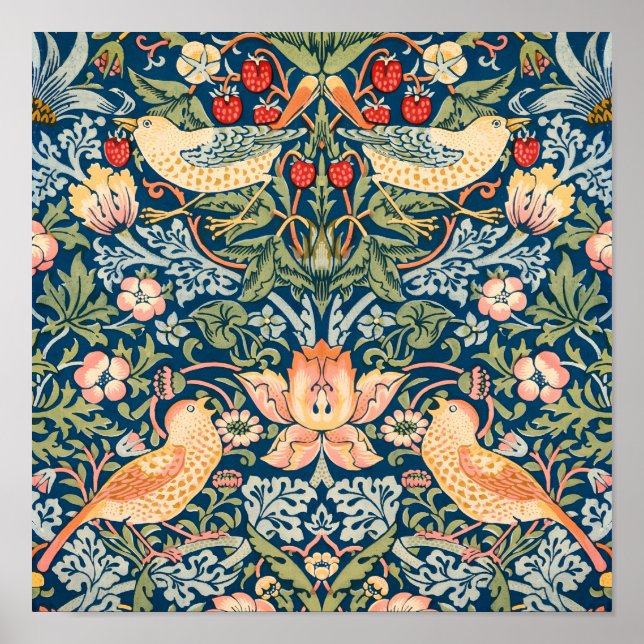 Poster Aves Cuecas, Morango Ladrões Arte Vintage (Frente)