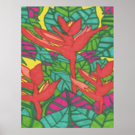 Poster Aves da Selva Tropical do Paraíso