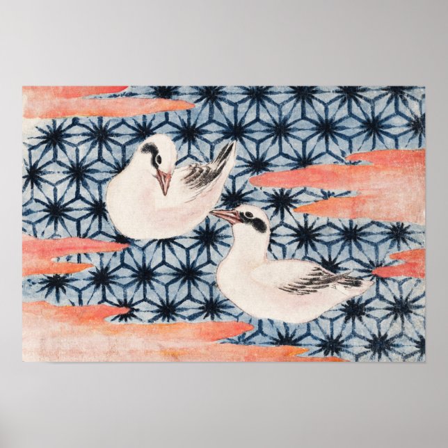 Poster Aves de Katsushika Hokusai (Frente)