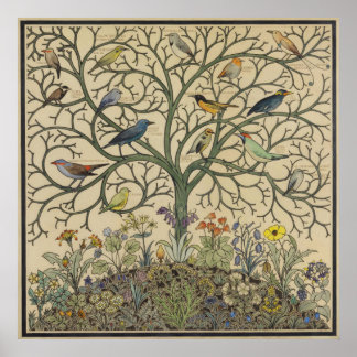 Poster Aves de Muitas Subidas por C.F.A Voysey