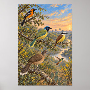 Poster Aves do Vale do Baixo Rio Grande – Sul do Texas