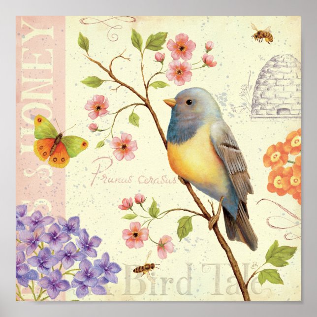 Poster Aves e abelhas (Frente)