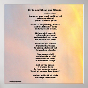 POSTER "AVES E NAVIOS E FAMÍLIA DE NUVENS POSTER"