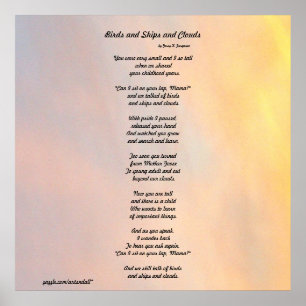 POSTER "AVES E NAVIOS E FAMÍLIA DE NUVENS POSTER"