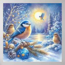 Poster Aves e Paisagem de inverno 17