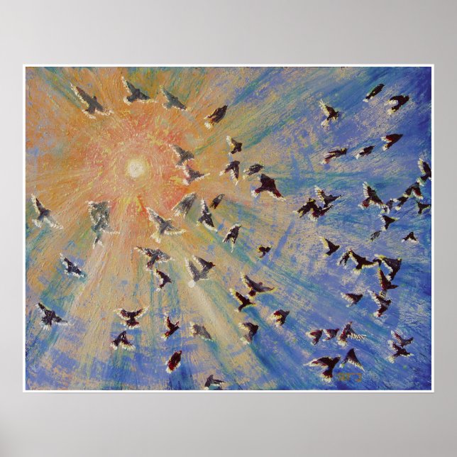 Pôster Aves em Voo (Frente)