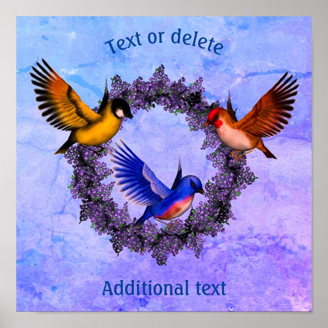 Poster Aves Na Frota Roxa Personalizadas (Frente)