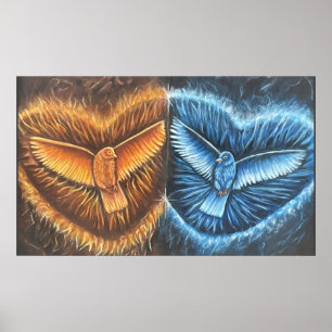 Poster Aves Voando Juntas-