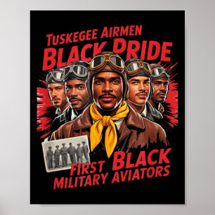 Poster Aviadores Negros Retro História Negra Segunda Guer
