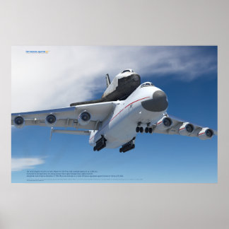 Poster Avião An-225 Mriya com Ônibus Espacial Buran