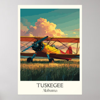 Poster Avião Antigo de Tuskegee Alabama