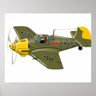 Poster Avião-caça-retrógrado