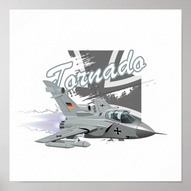 Poster Avião de caça militar de cartum (Frente)