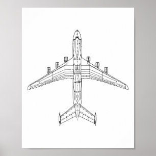 Poster Avião de carga Antonov An-225 Ucrânia anos 80
