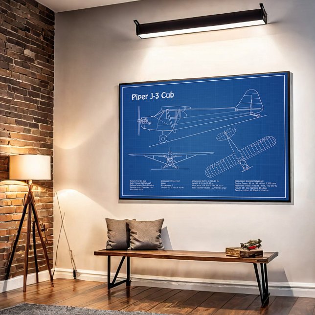 Poster Avião de Cub - Planos de avião para Esquema AD (Criador carregado)