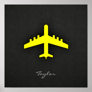 Pôster Avião do amarelo amarelo