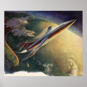 Poster Avião do Vintage Science Ficeship