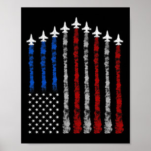 Poster Avião Jet-Avião Usa Bandeira 4 De Julho Patrioti