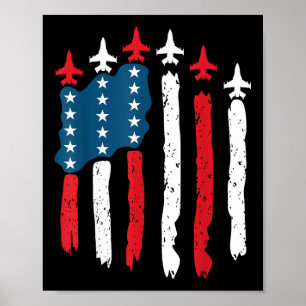 Poster Avião Jet-Avião Usa Bandeira 4 De Julho Patrioti