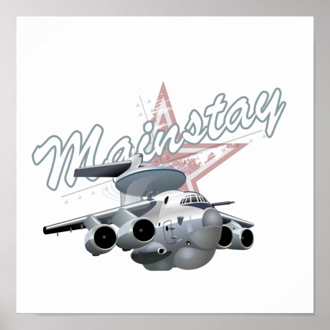 Poster Avião militar de animação (Frente)