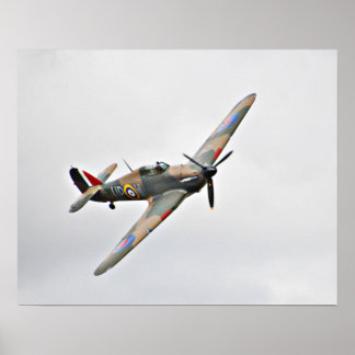 Pôster Avião militar de combate militar de voo vintage ww