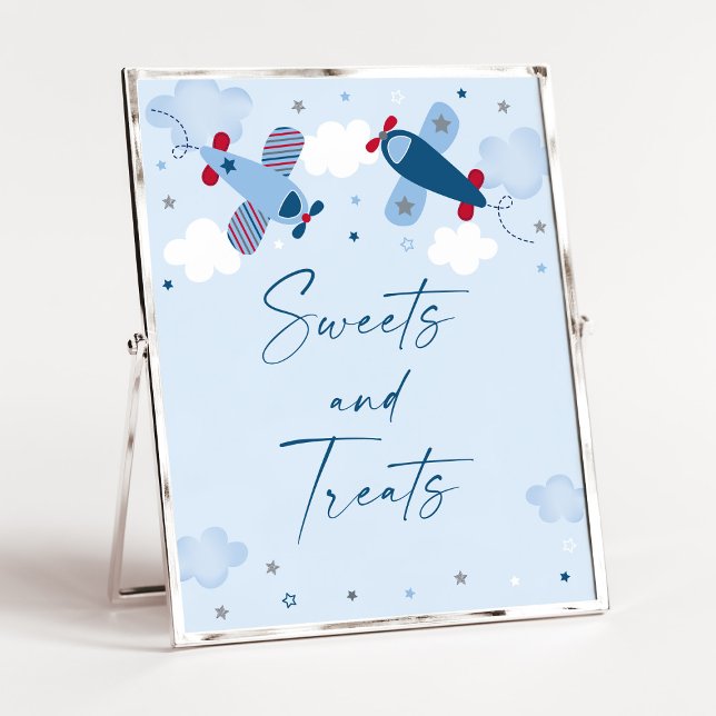 Poster Avião nuvem sinal de ameaças de aniversário (Criador carregado)