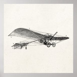 Poster Avião Propulsor Vintage Avião Retroativo Plano Pro