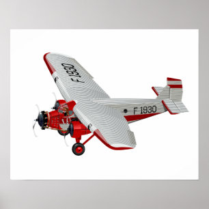 Poster Avião retrógrado de desenho animado