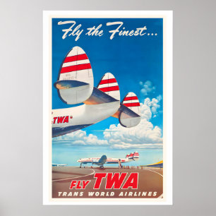 Poster Avião Vintage Retro Companhia Aérea Antiga
