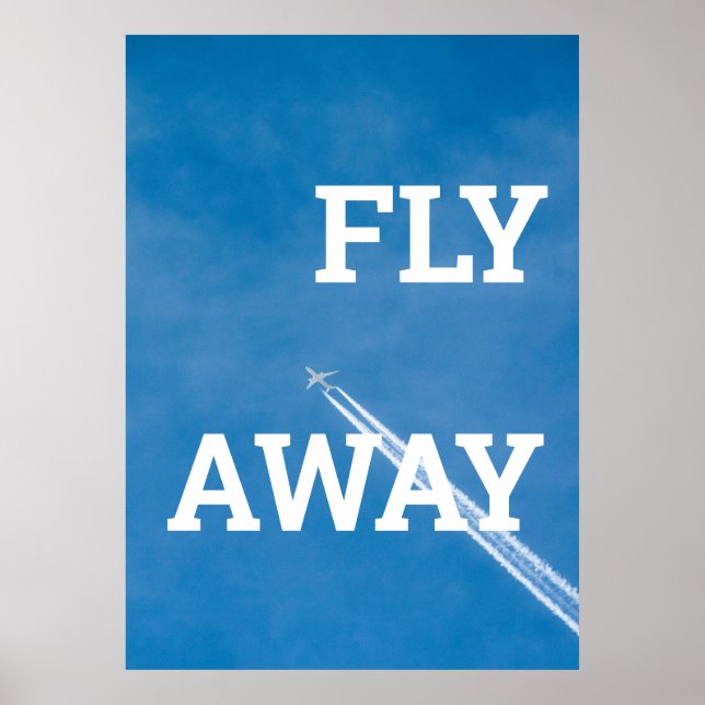Poster Avião voa no céu azul (Frente)