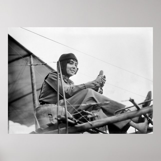 Pôster Aviator Hélène Dutrieu (Frente)